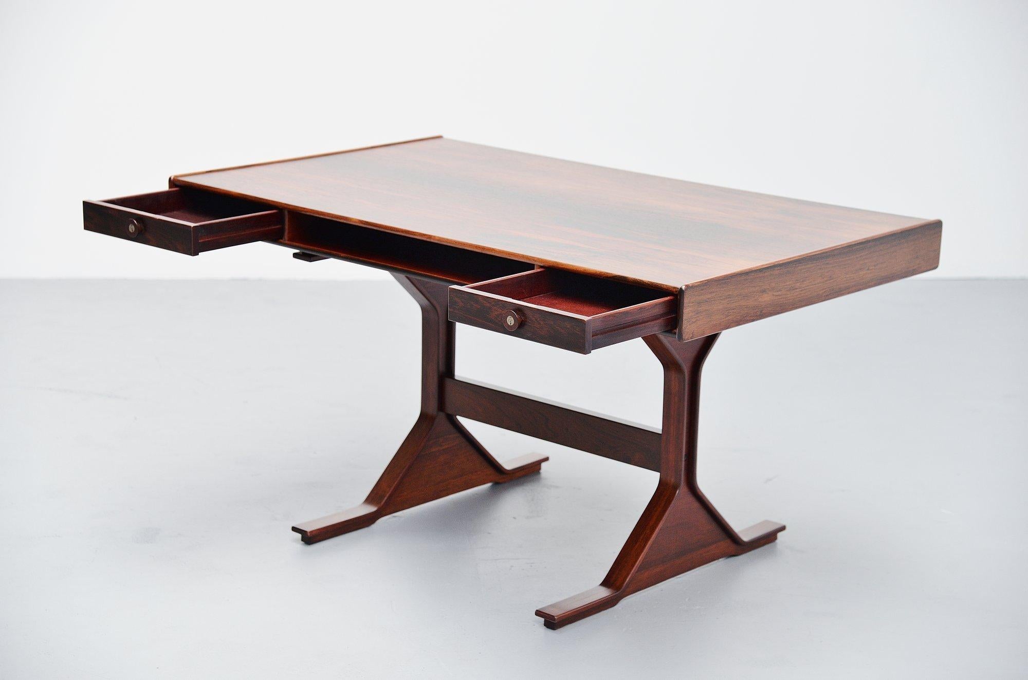 Gianfranco Frattini Rosewood Writing Desk Bernini, 1957 In Excellent Condition In Roosendaal, Noord Brabant