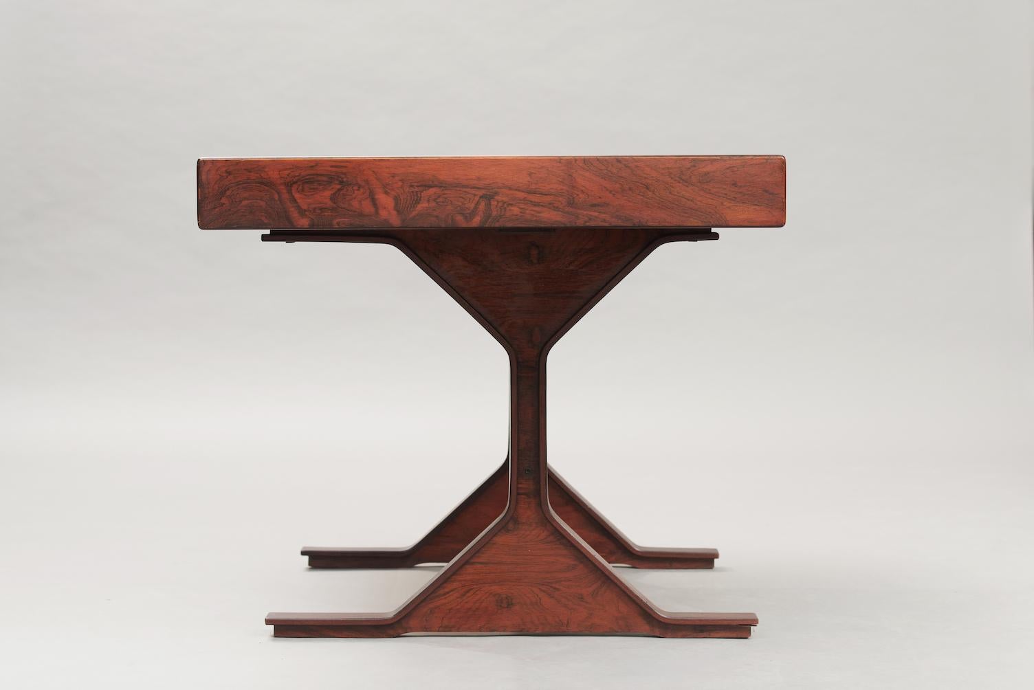 Mid-Century Modern Gianfranco Frattini Rosewood Writing Desk for Bernini