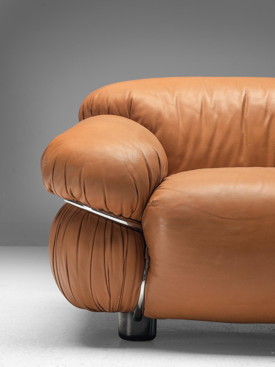 Gianfranco Frattini 'Sesann' Livingroom Set in Original Cognac Leather 3