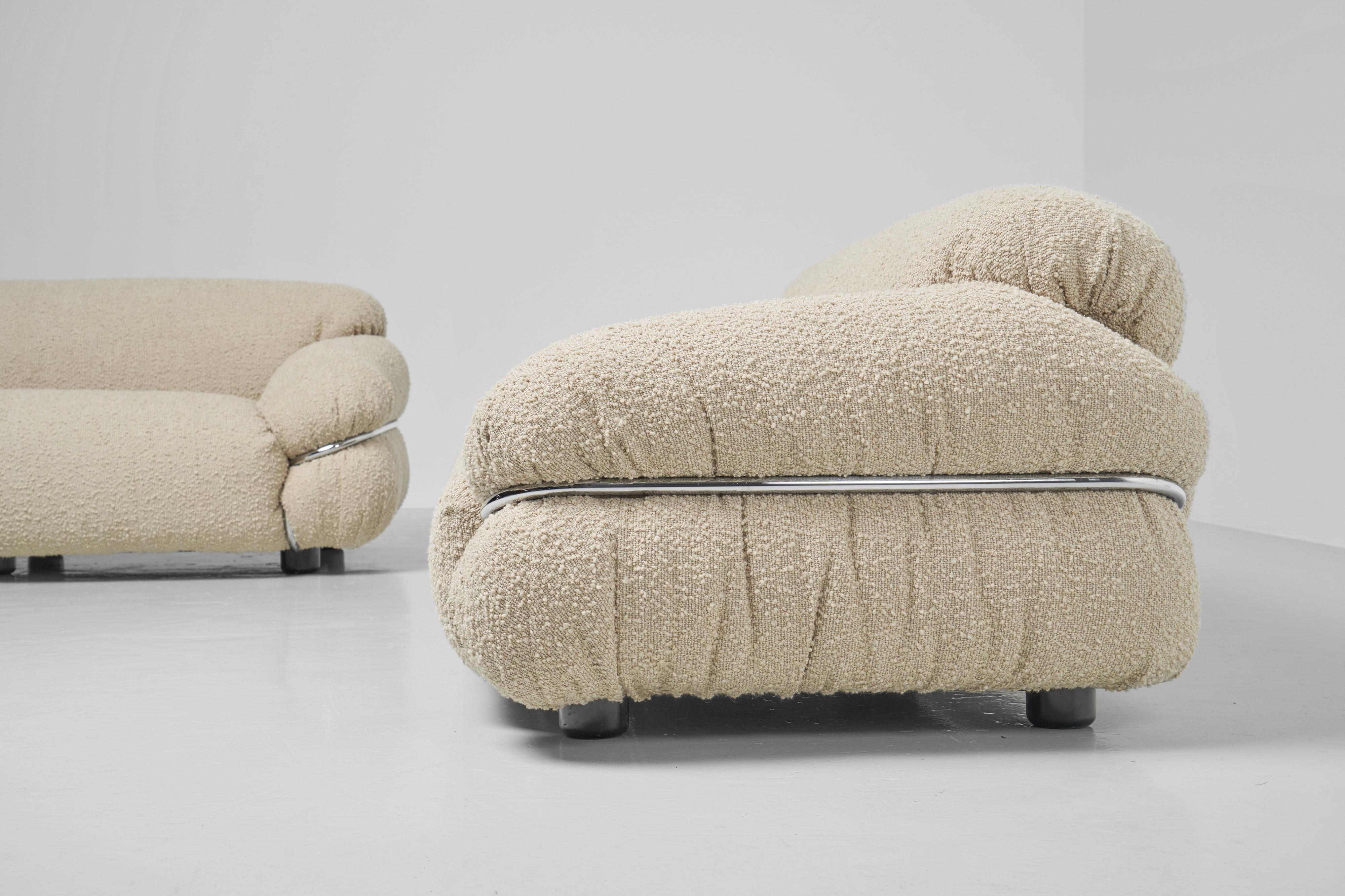 Gianfranco Frattini Sesann sofas Cassina Italy 1969 In Distressed Condition In Roosendaal, Noord Brabant