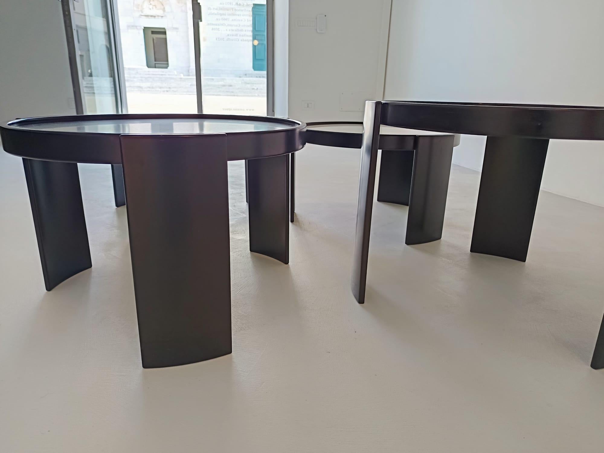 Gianfranco Frattini Set of Four 780/783 Stacking Low Tables by Cassina 1960s For Sale 3