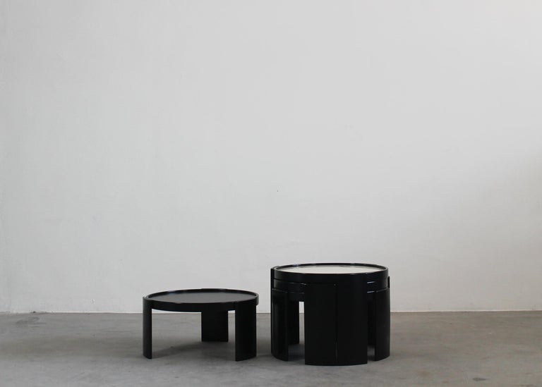 Italian Gianfranco Frattini Set of Four 780/783 Stacking Low Tables by Cassina 1960s For Sale