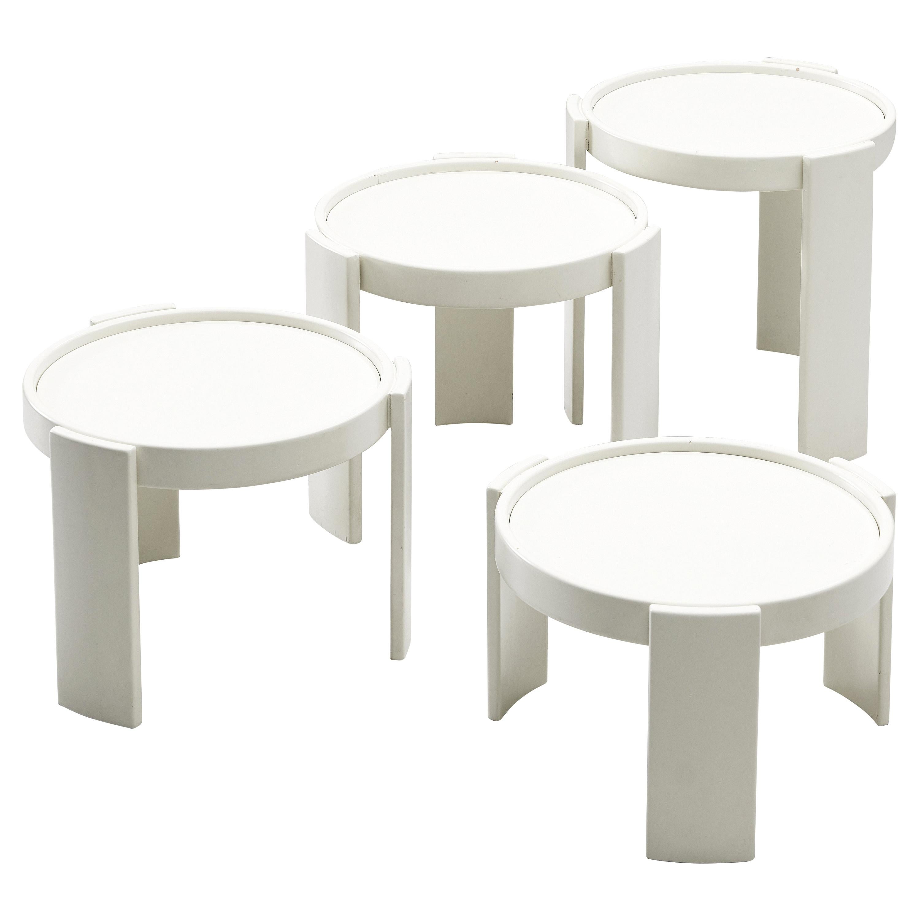 Gianfranco Frattini Set of White '780' Nesting Tables