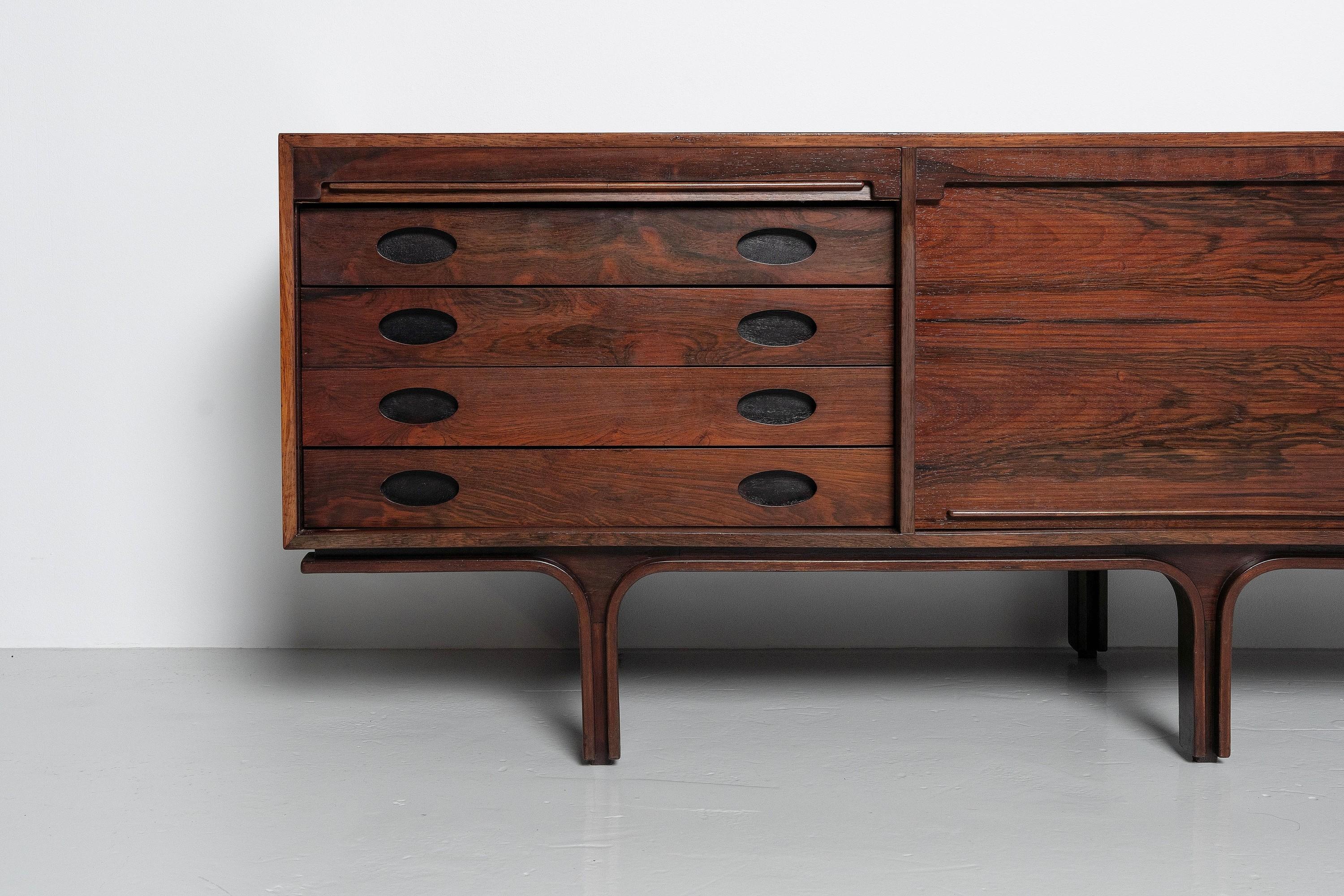 Rosewood Gianfranco Frattini Sideboard by Bernini Italy 1957