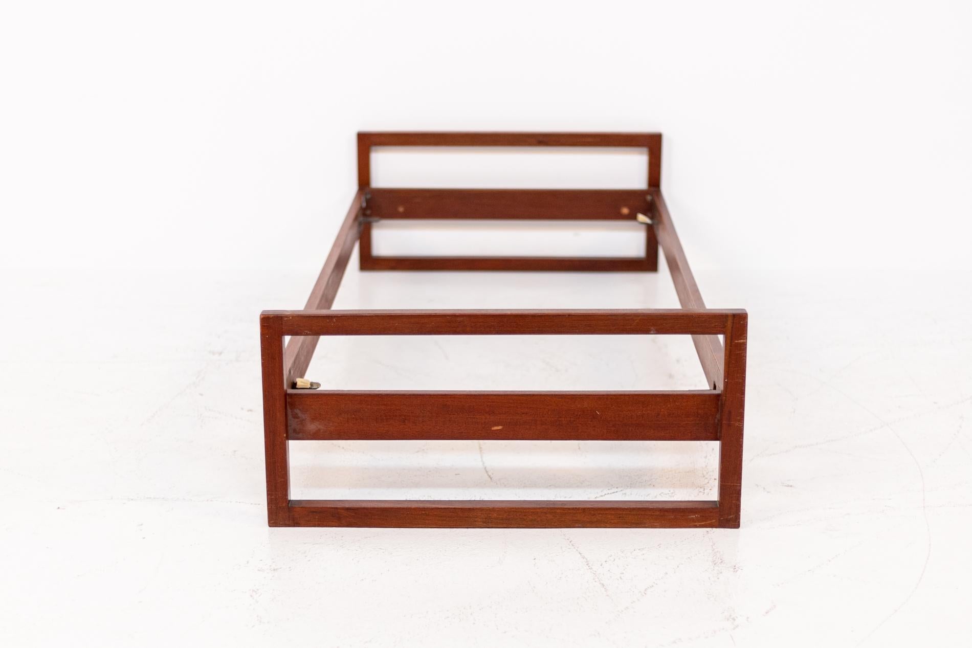 walnut single bed frame
