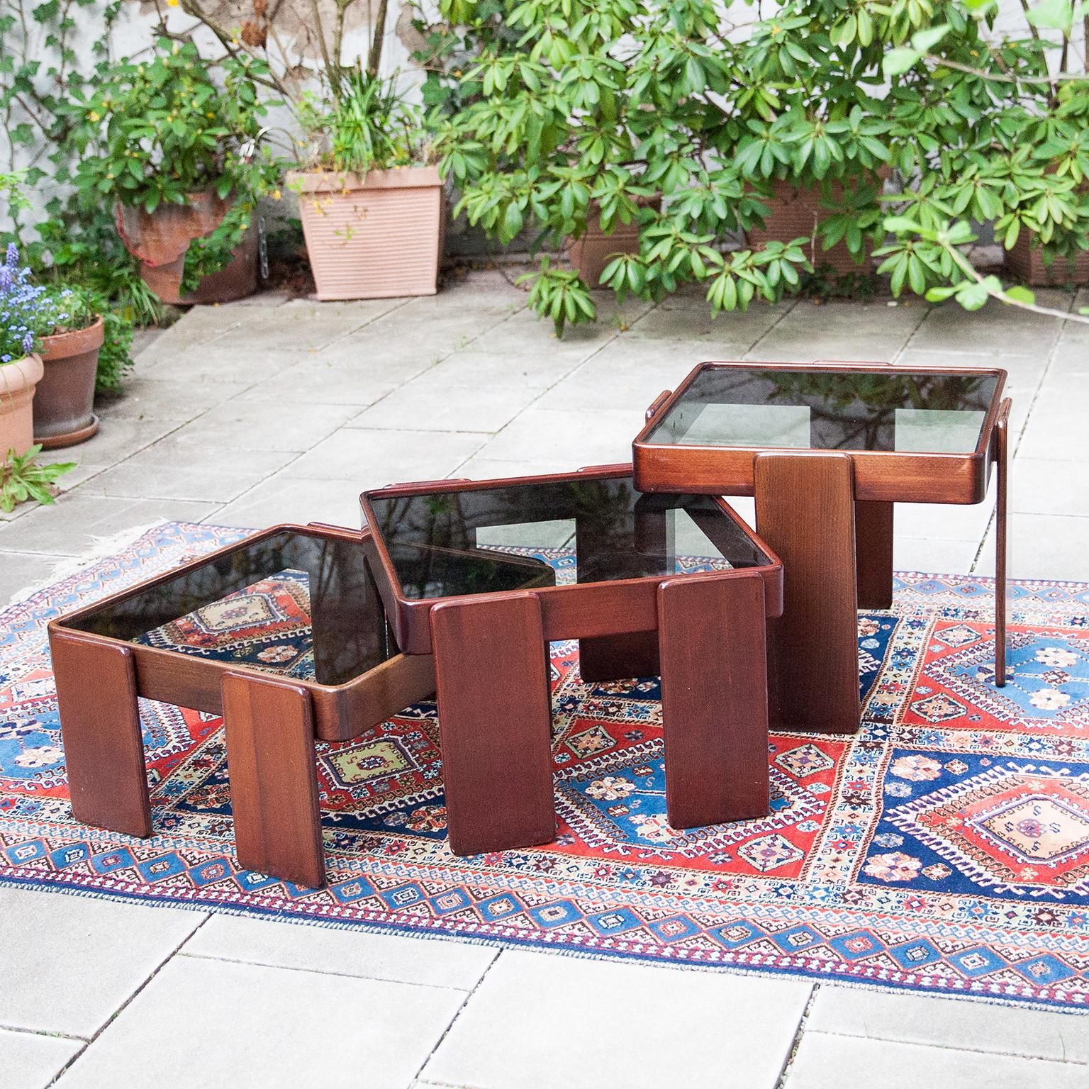 Gianfranco Frattini Stacking Tables for Cassina, 1970 In Good Condition In Munich, DE