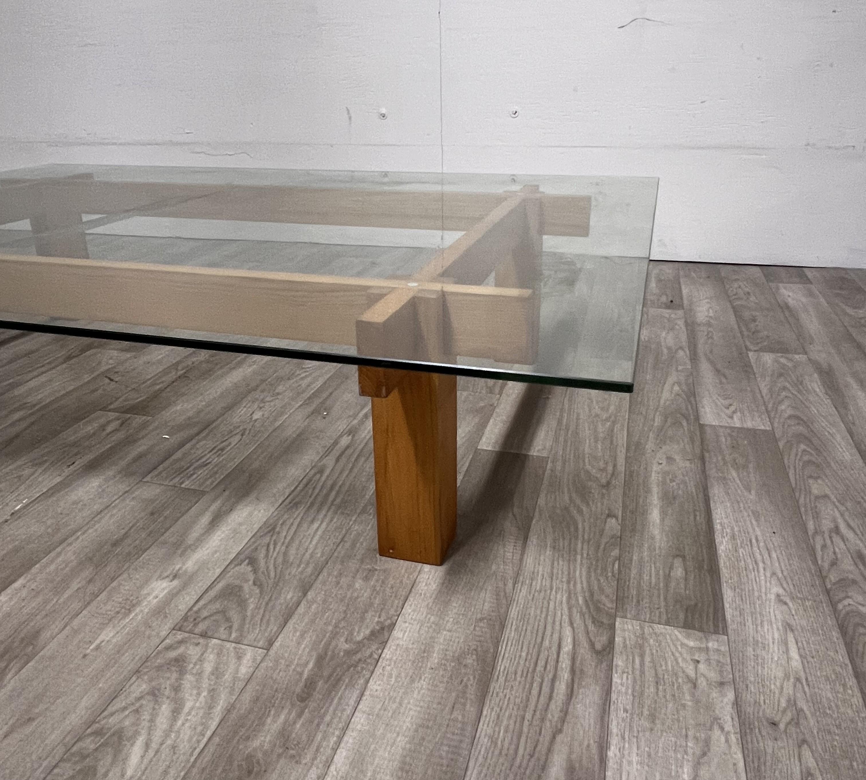 Glass Gianfranco Frattini Style Coffee Table For Sale