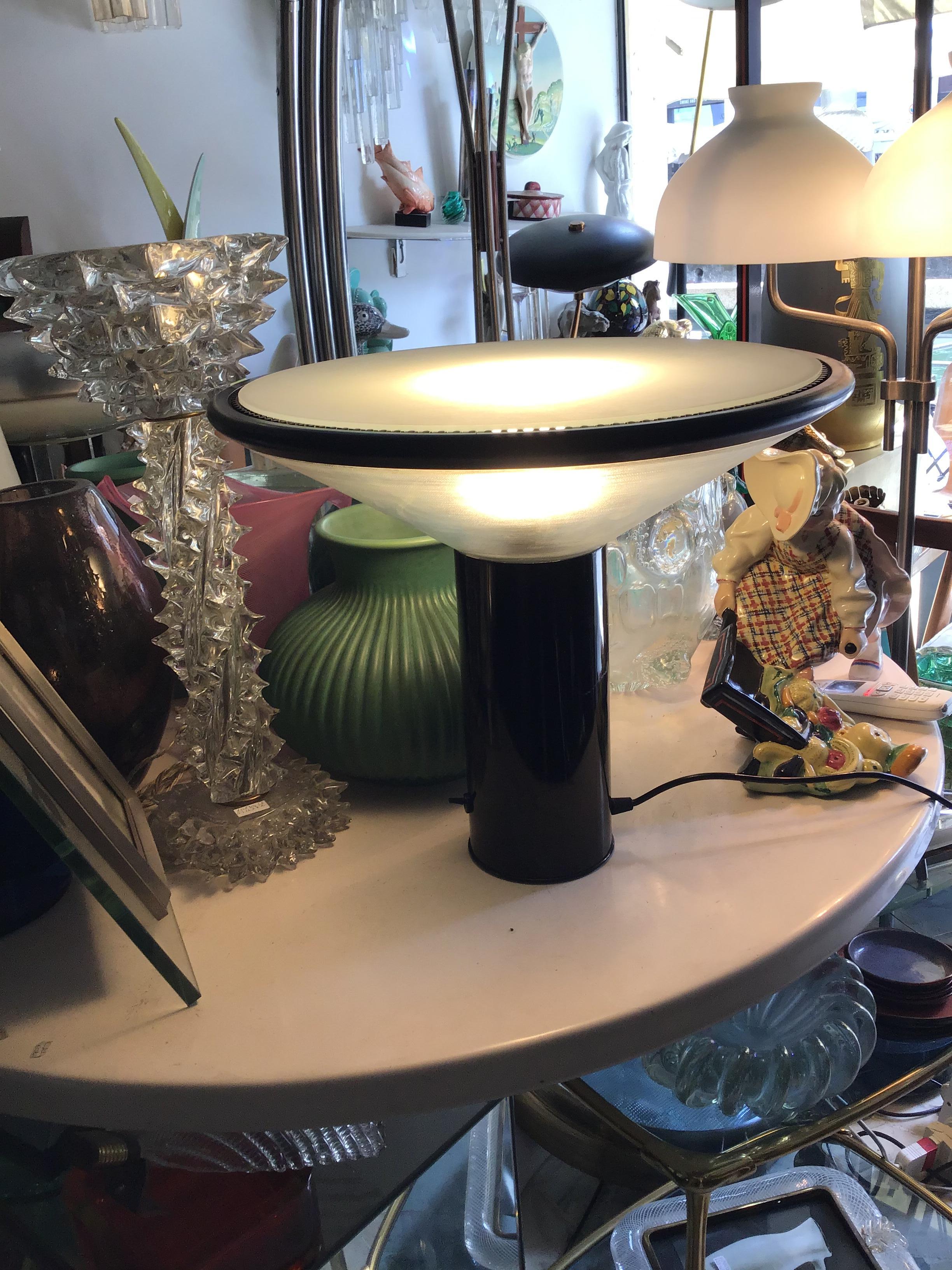 Other Gianfranco Frattini Table Lamp Metal Glass, 1979, Italy For Sale
