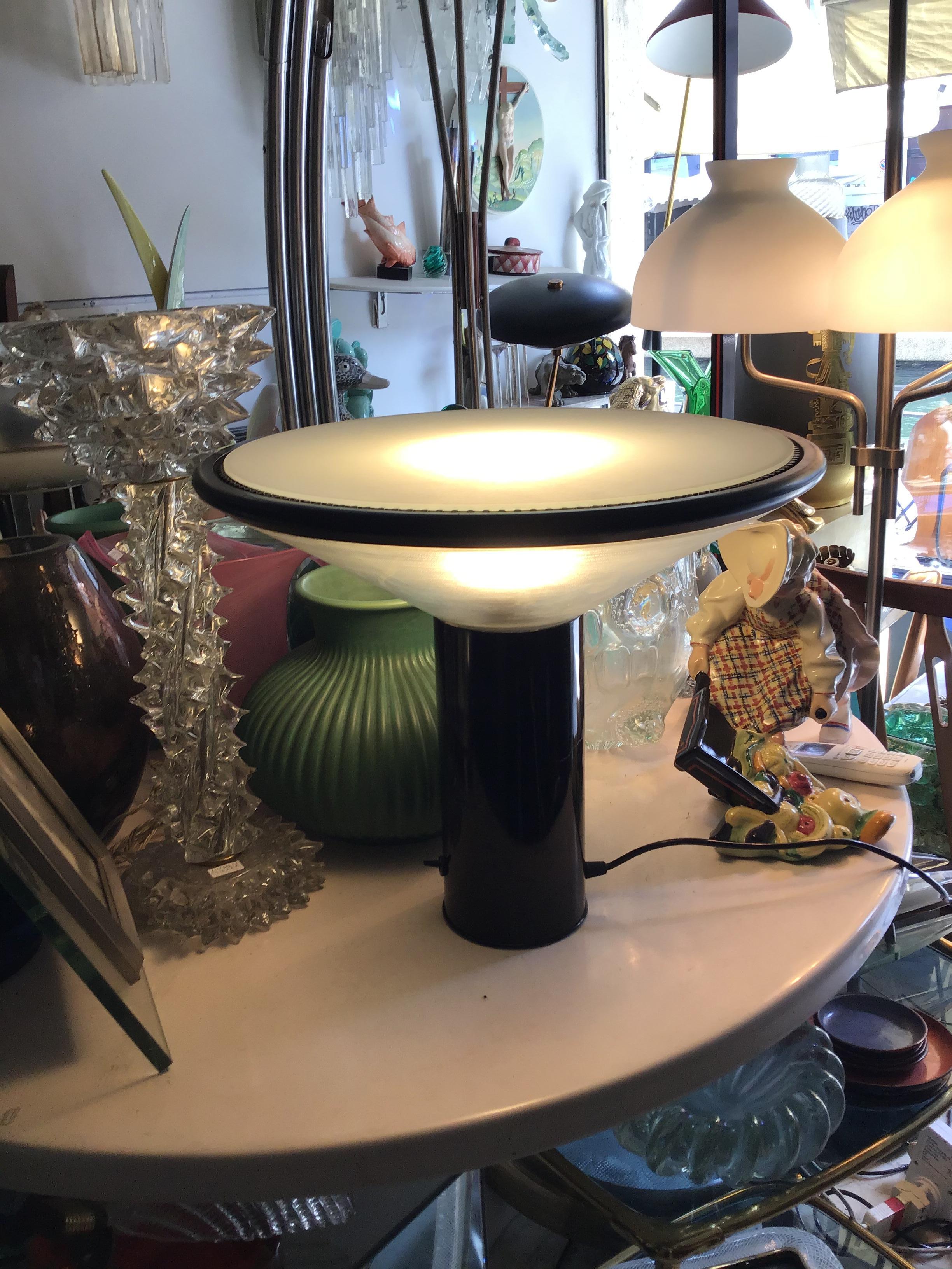 Italian Gianfranco Frattini Table Lamp Metal Glass, 1979, Italy For Sale