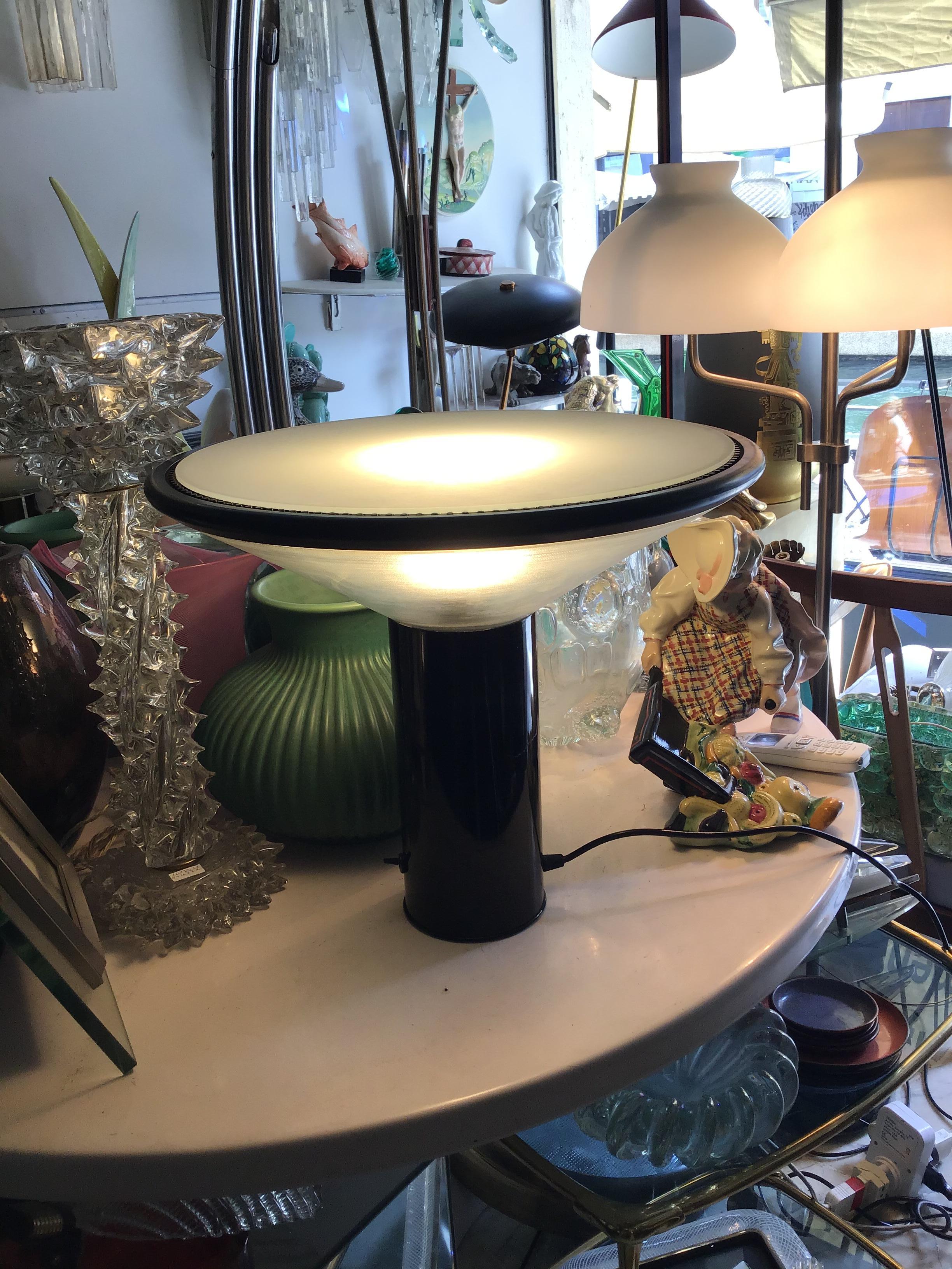Gianfranco Frattini Table Lamp Metal Glass, 1979, Italy In Excellent Condition For Sale In Milano, IT