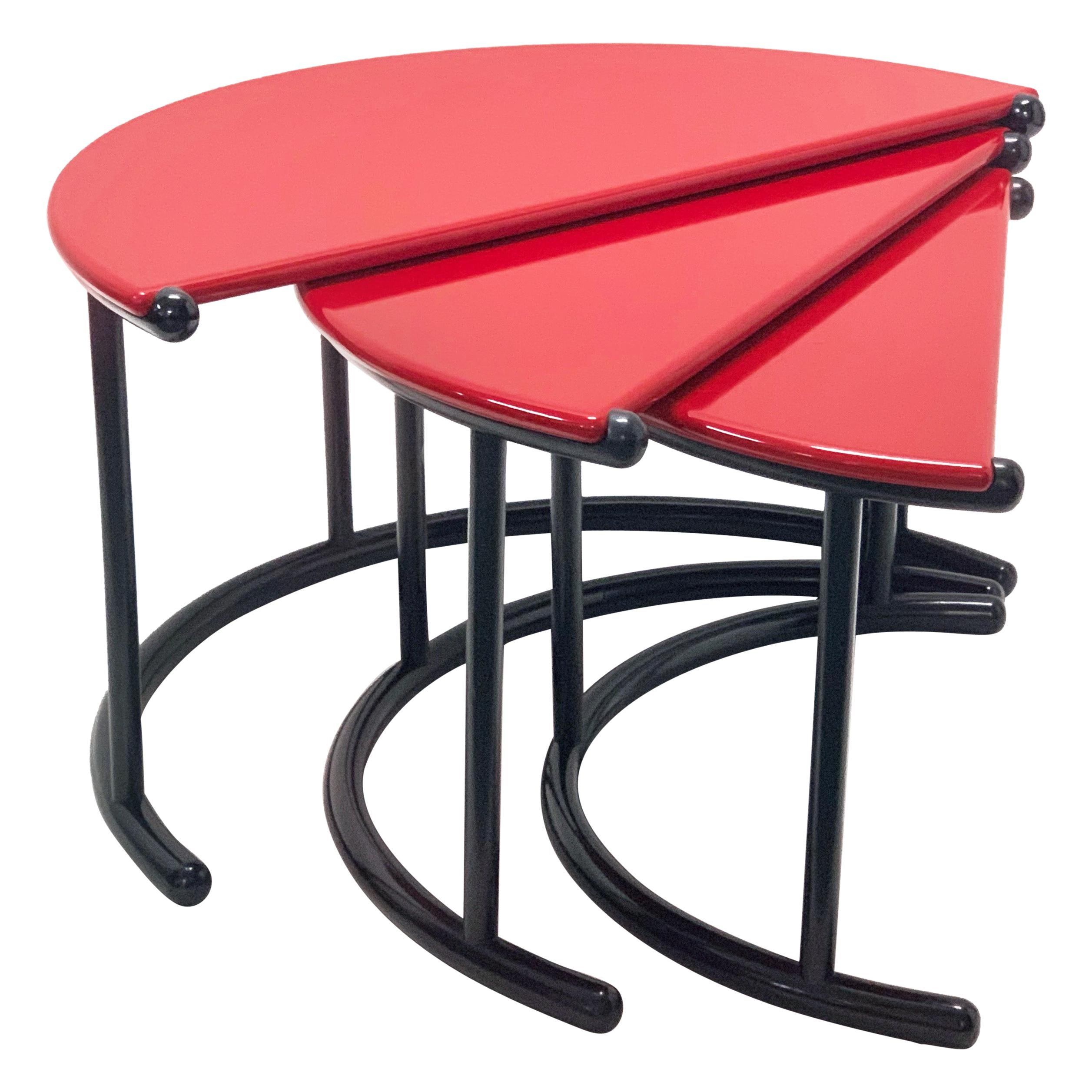 Gianfranco Frattini Lacquered Wood Nesting Tables for Cassina circa