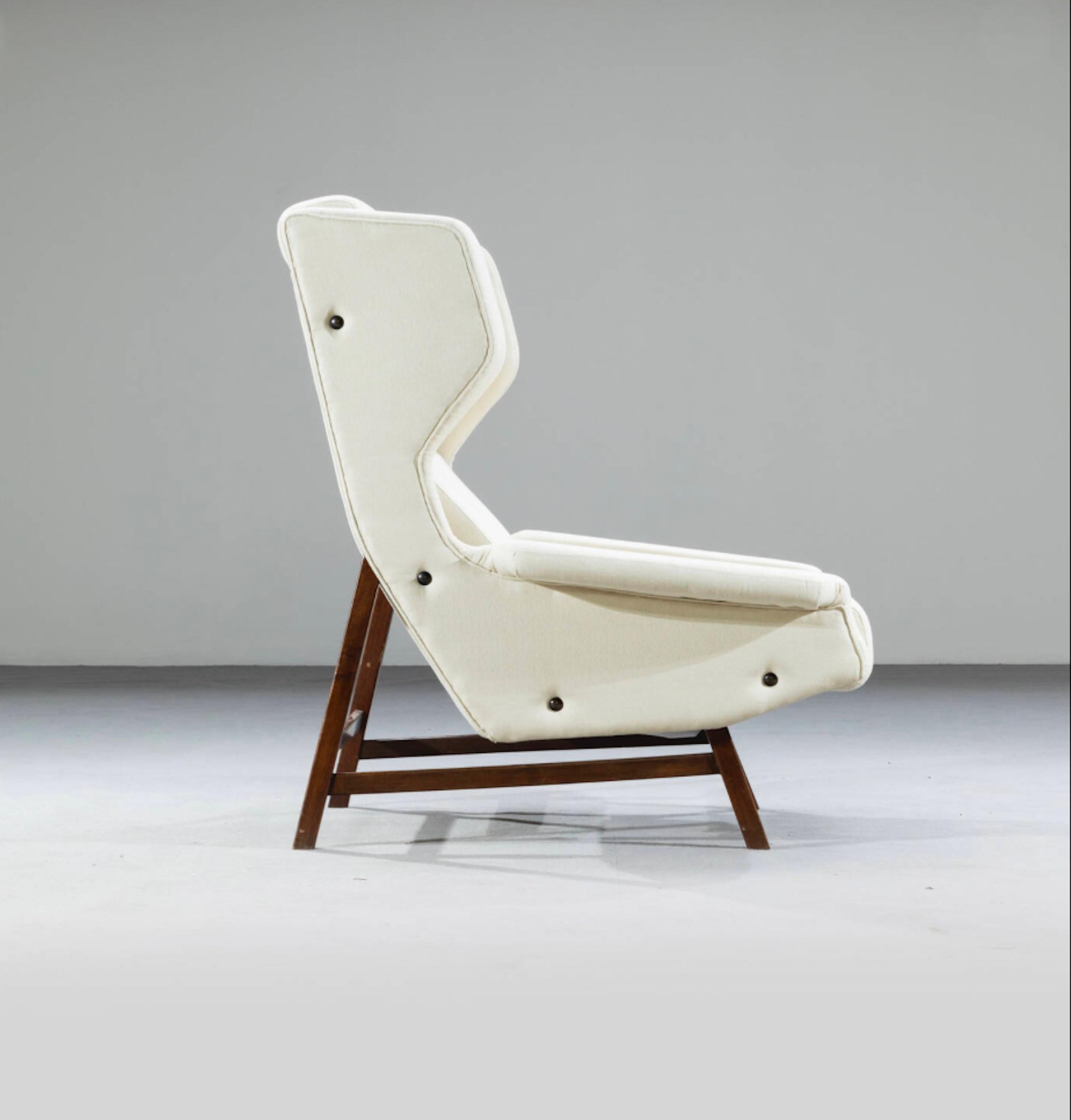 Mid-Century Modern Gianfranco Frattini,  Fauteuil Wingback modèle 877, Cassina 1959 en vente