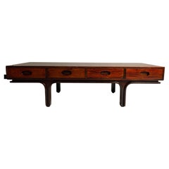 Antique Gianfranco Frattini, wooden coffe table for Bernini, 1960s