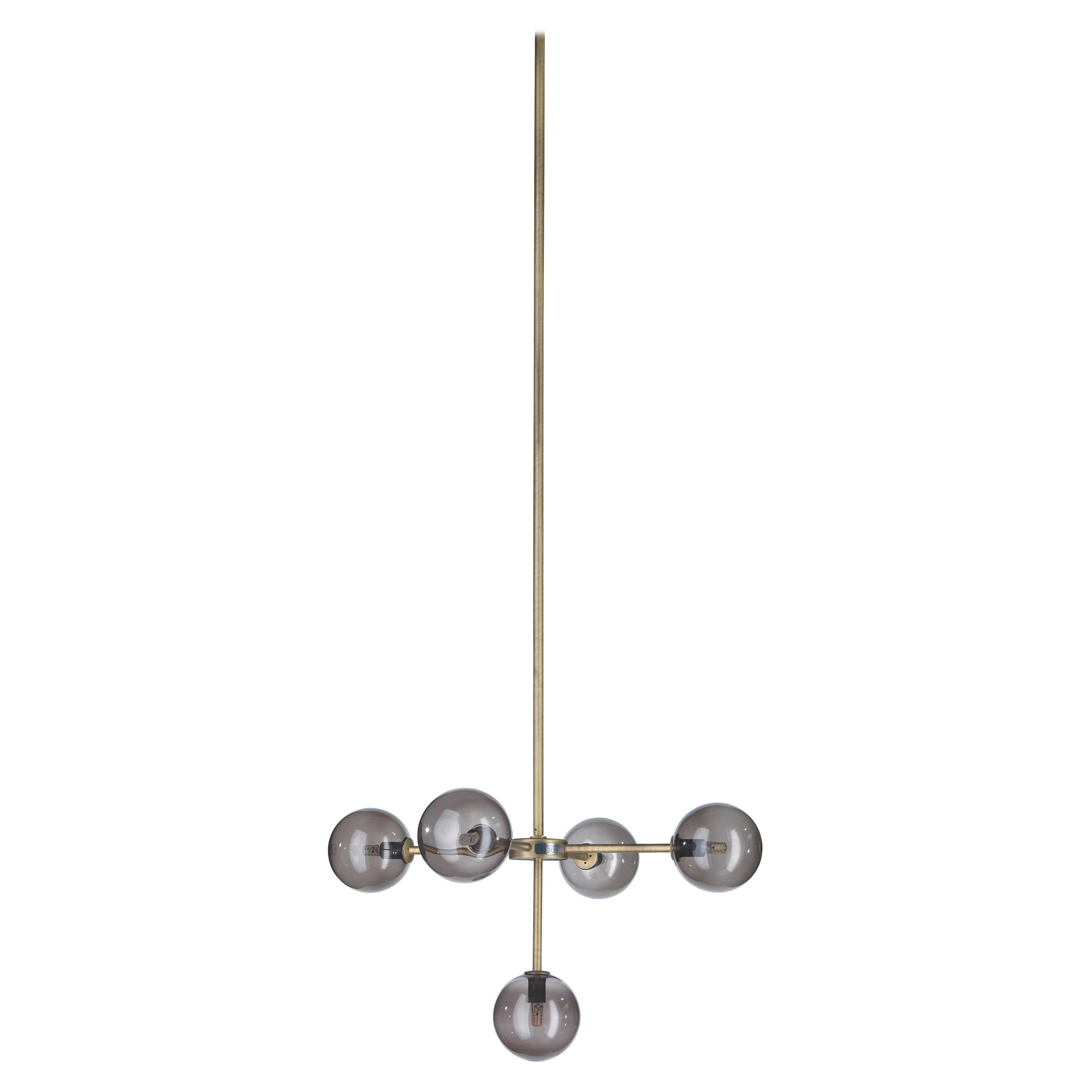 21st Century Douglas Chandelier in Brass and Glass by Gianfranco Ferré Home For Sale