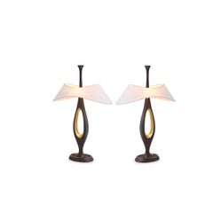Gianfranco Gunmetal Finished Brass Table Lamps, 21st Century, Set of 2