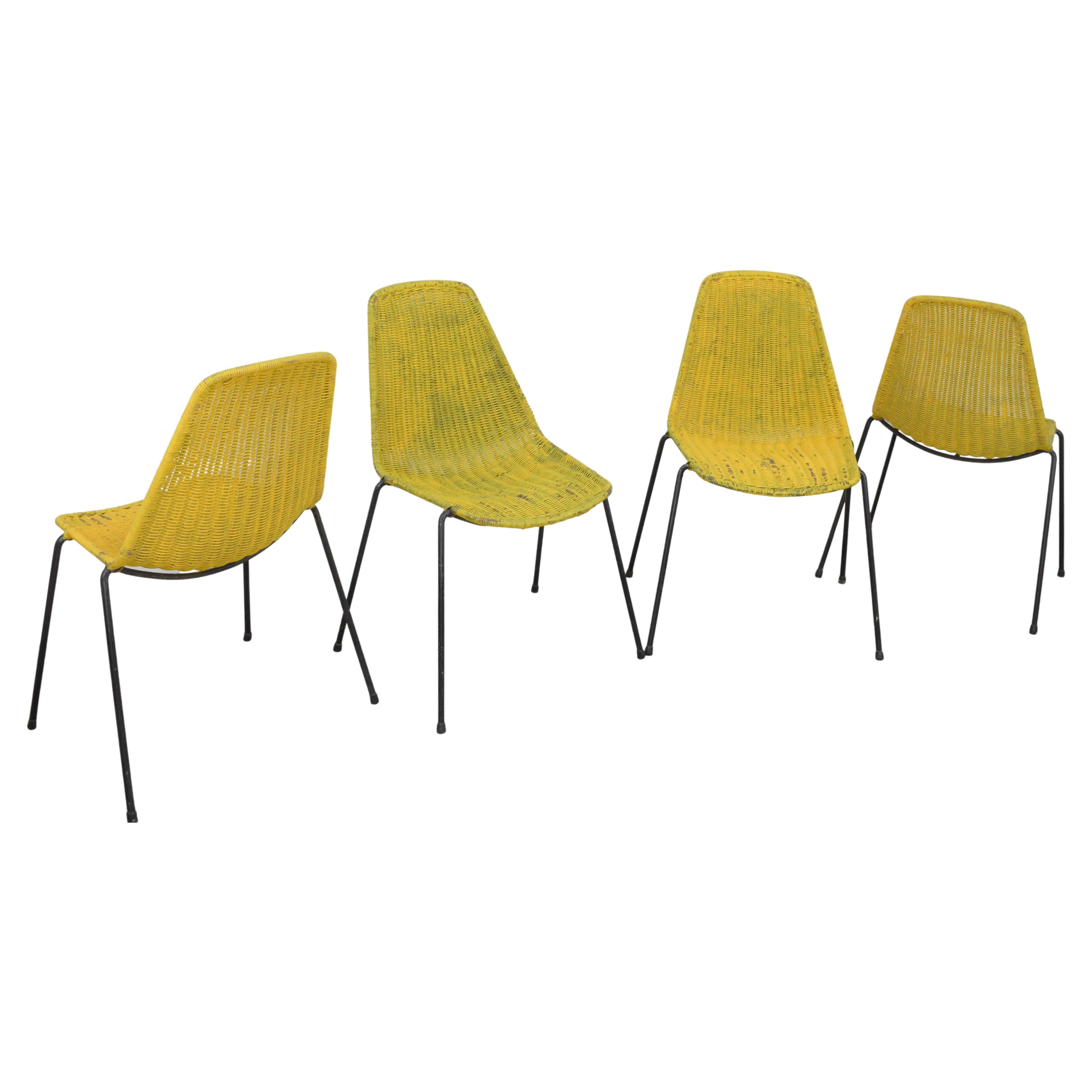 Gianfranco Legler, Set of Four Chairs, 1960s For Sale