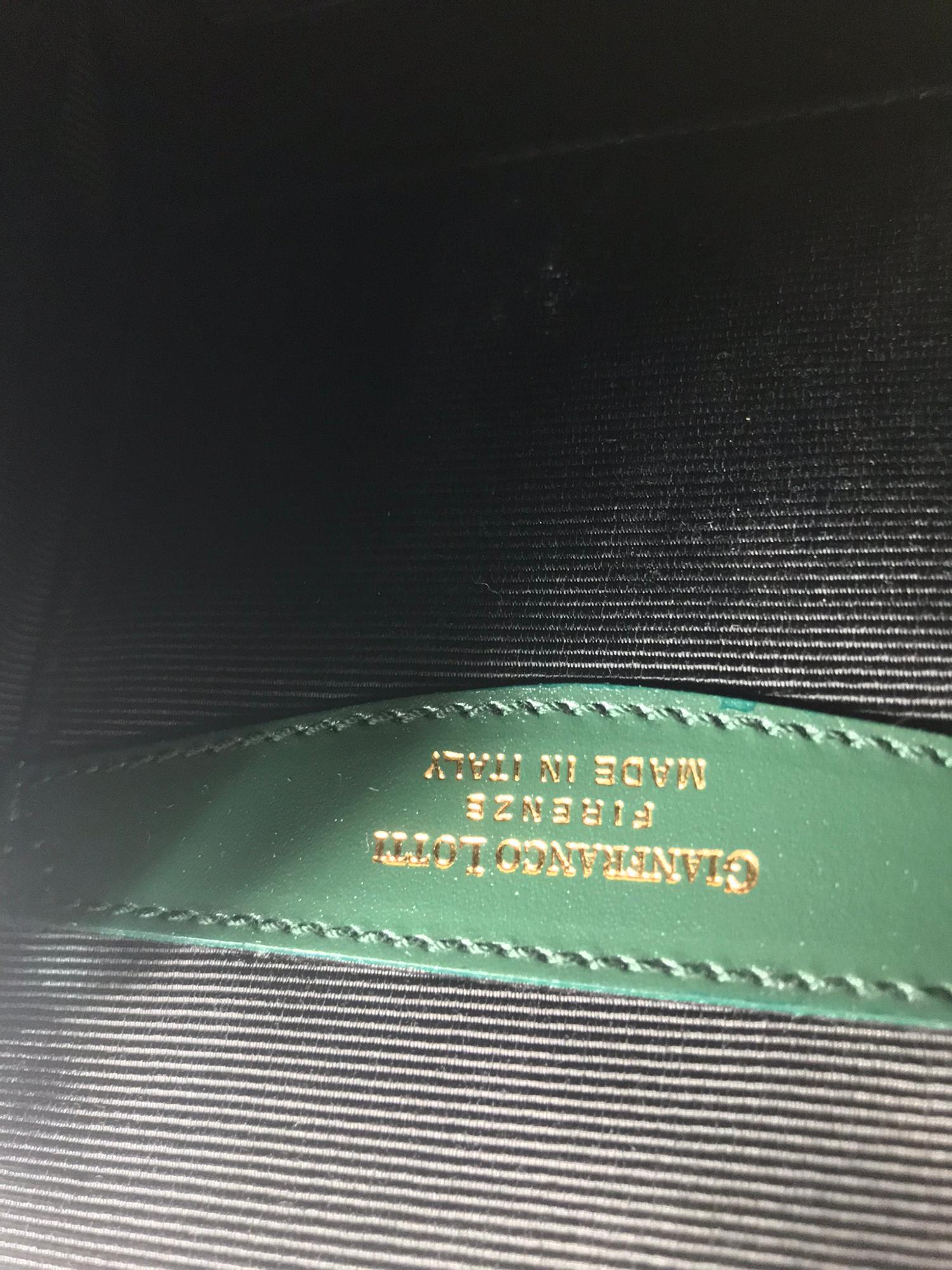 Gianfranco Lotti Firenze Forest Green Leather Handbag For Sale 1