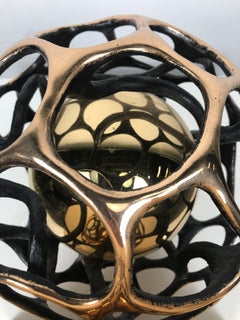 Gianfranco Meggiato Kinetische Bronzeskulptur 2007 "Doppia Sfera Nucleo"