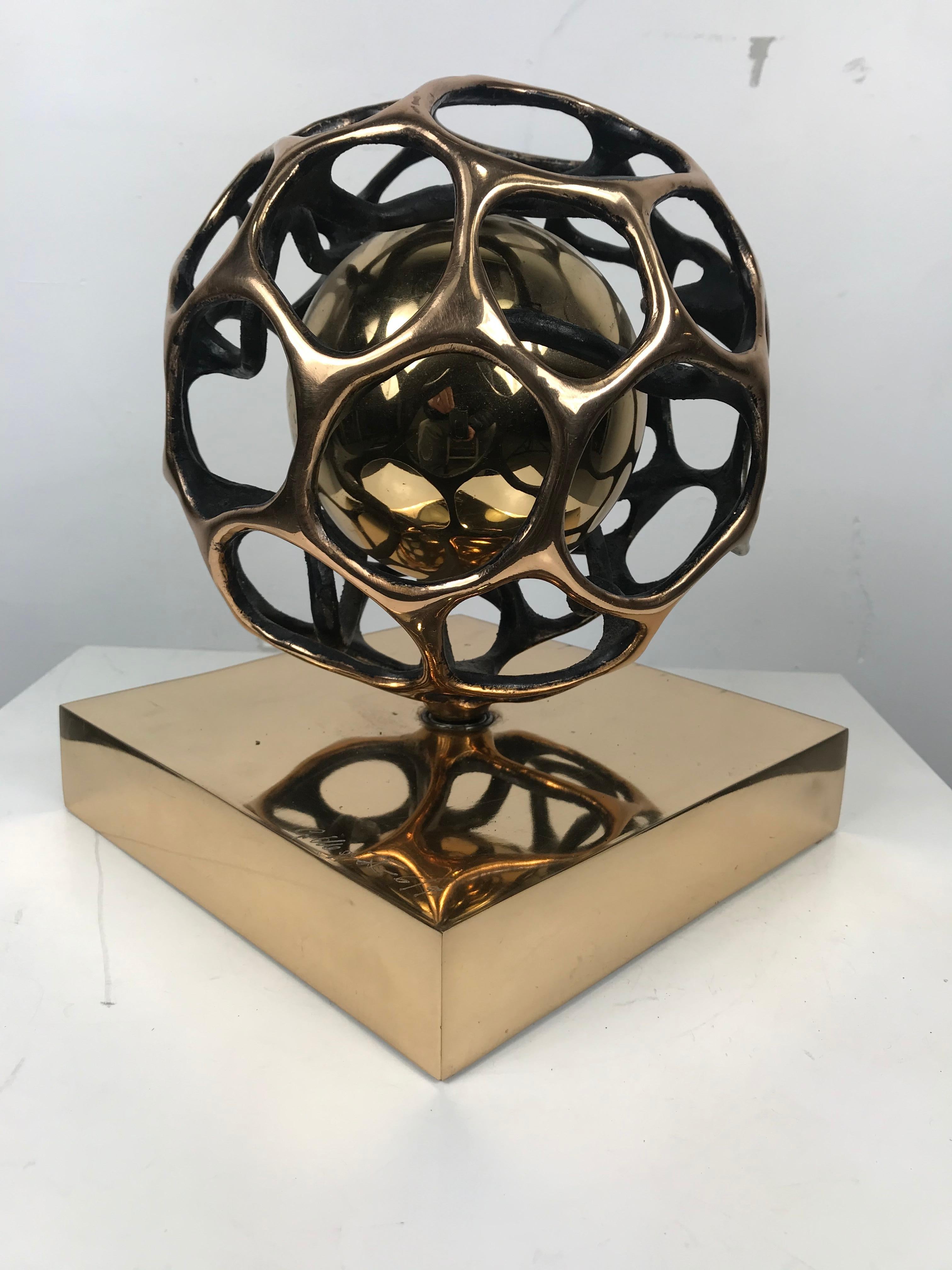 Futurista Gianfranco Meggiato Scultura cinetica in bronzo 2007 