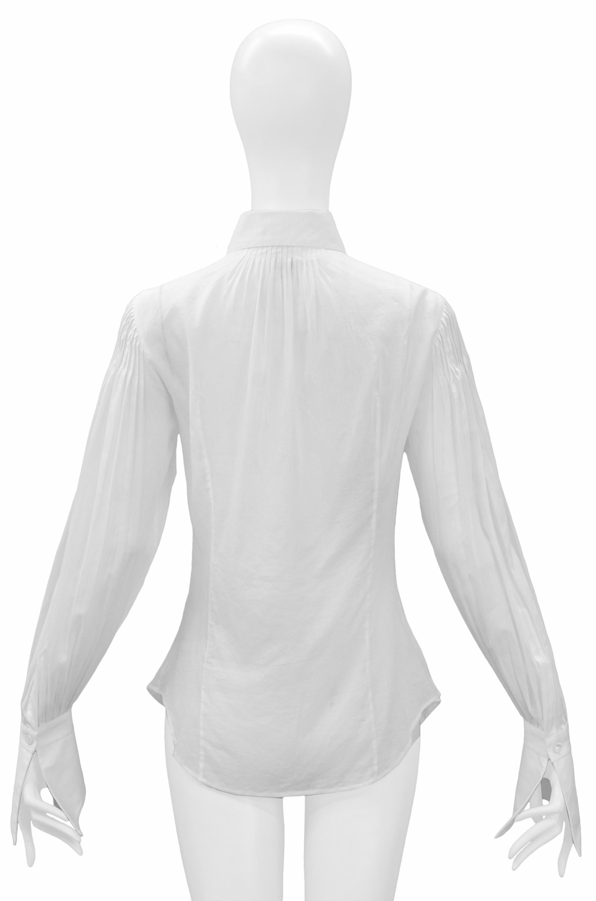 Gris Gianfranco - Chemise en coton blanc avec pompons en vente