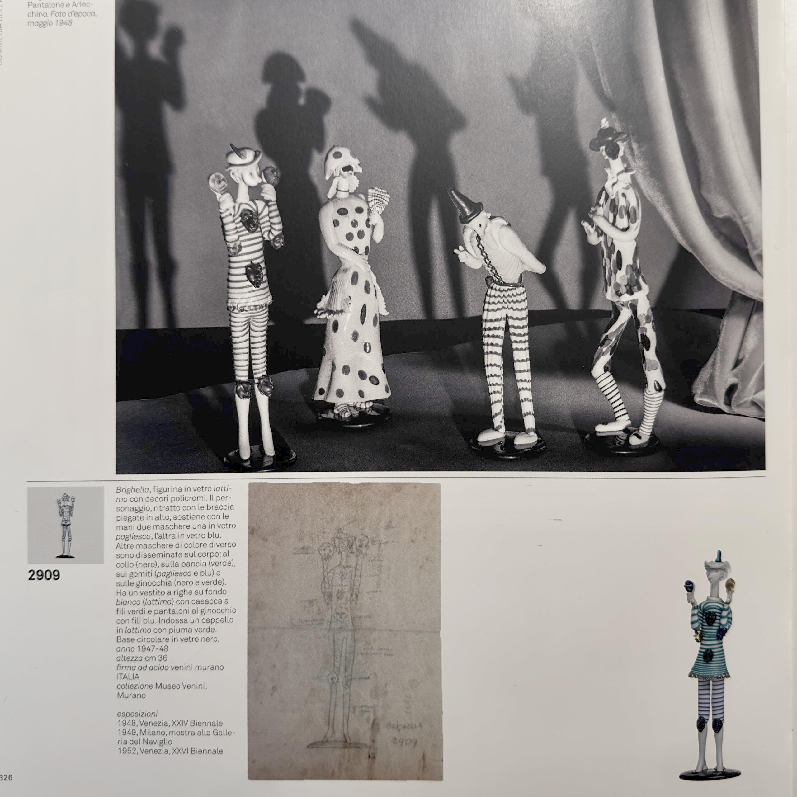 Giangurgolo Estatuilla monumental de cristal de Murano de Fulvio Bianconi en venta 3