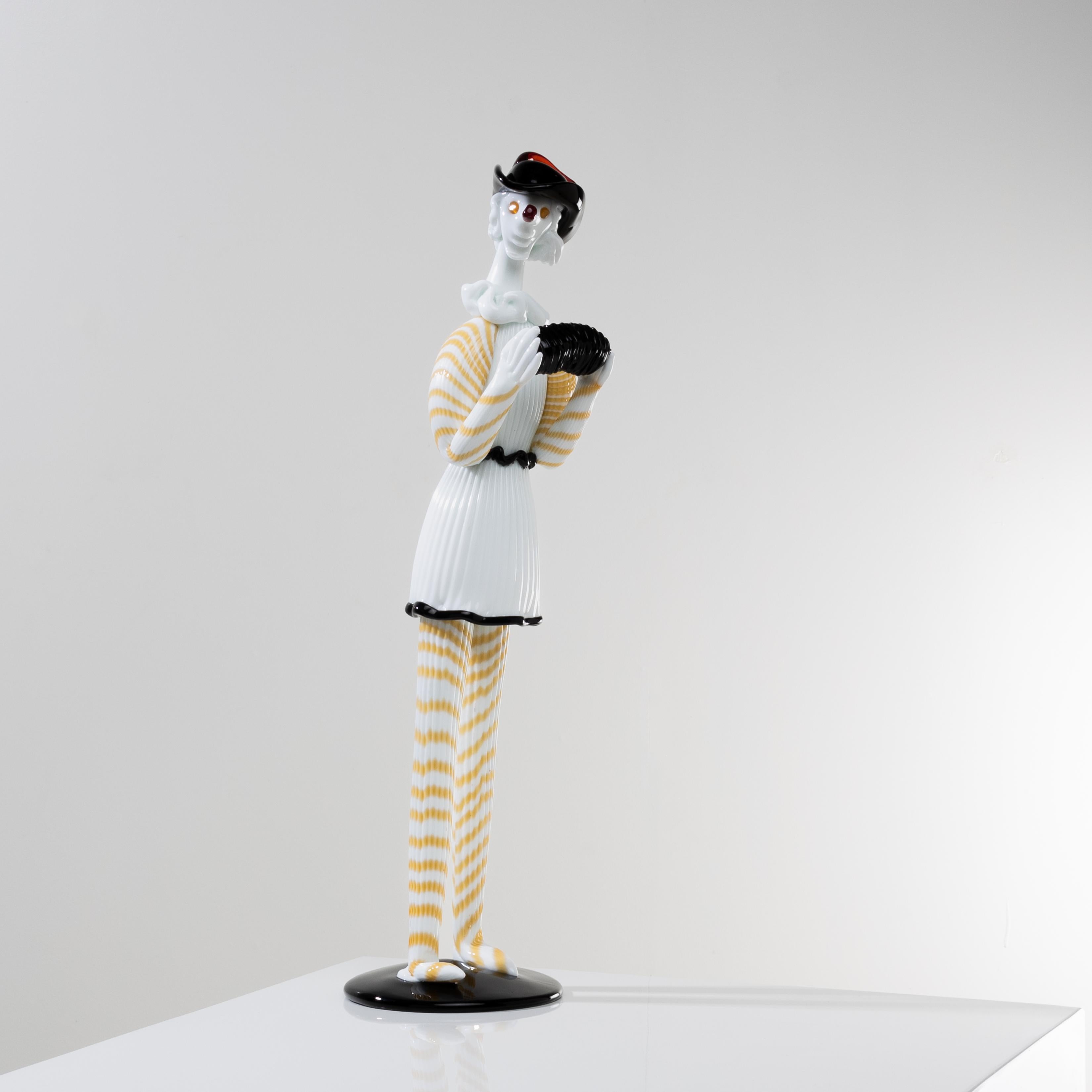 Giangurgolo Estatuilla monumental de cristal de Murano de Fulvio Bianconi Italiano en venta