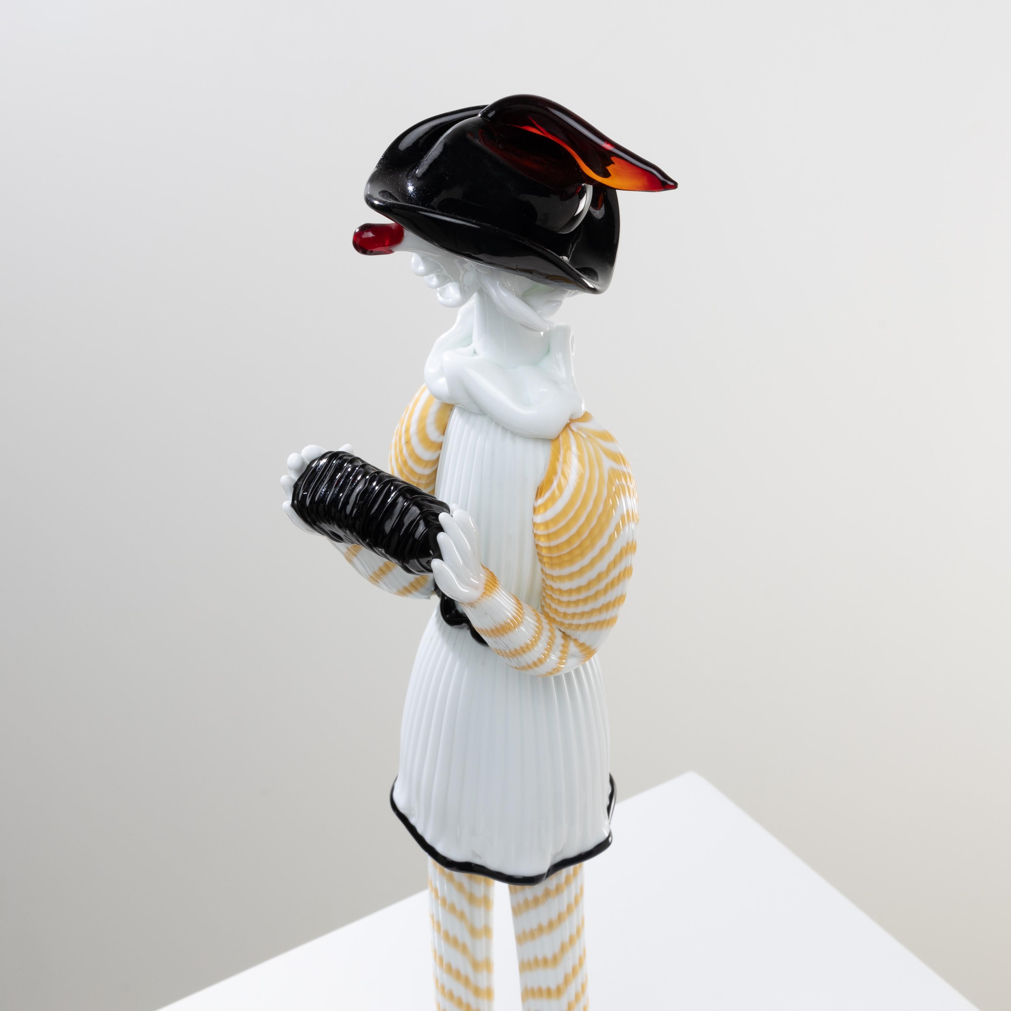 Giangurgolo Estatuilla monumental de cristal de Murano de Fulvio Bianconi siglo XX en venta