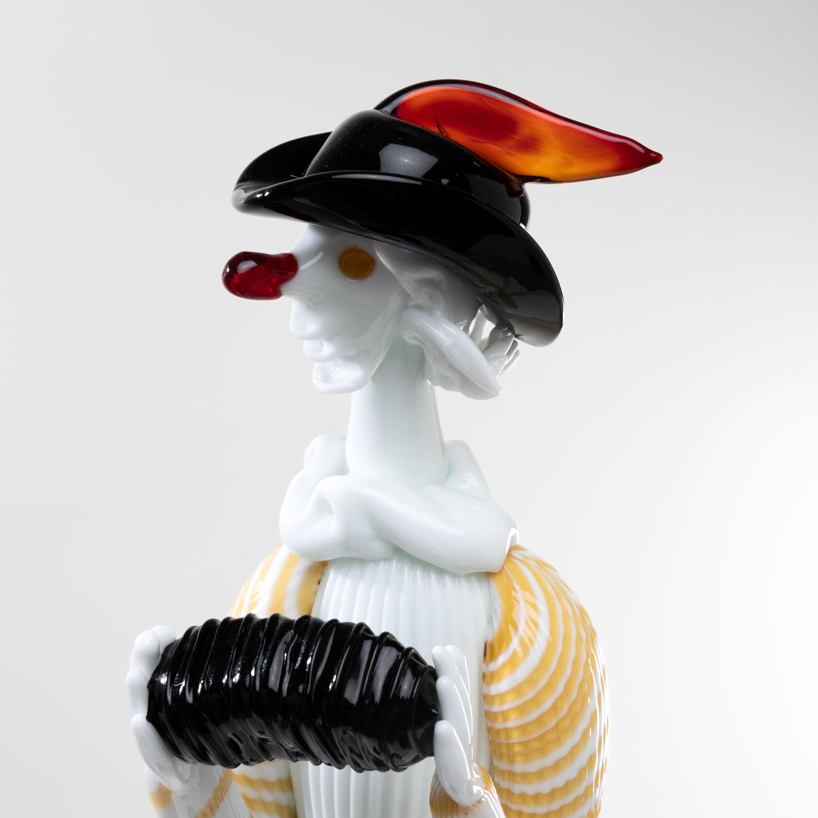 Giangurgolo Estatuilla monumental de cristal de Murano de Fulvio Bianconi Vidrio artístico en venta