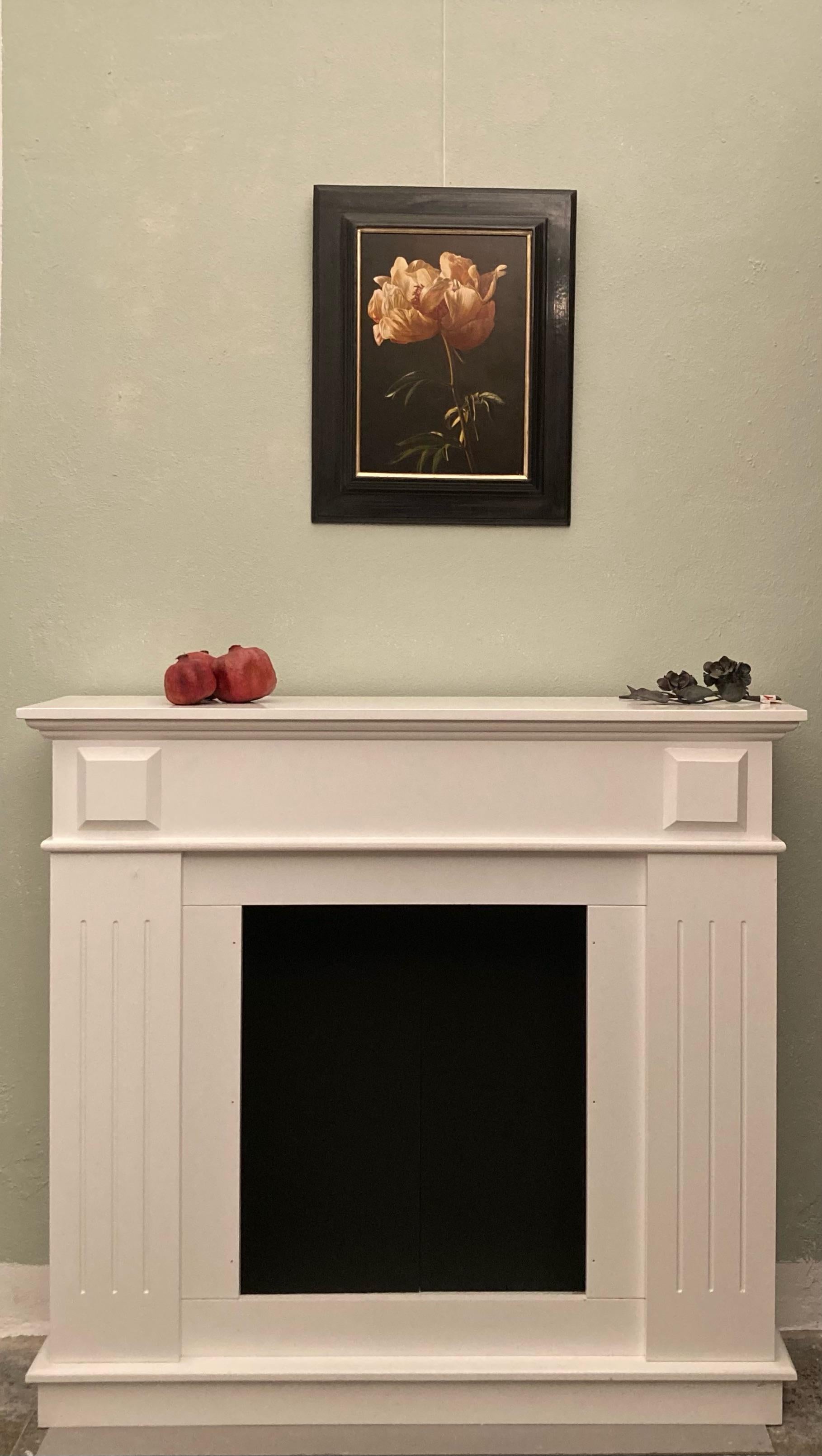 Flower still life of black and pink by master italian painter - Painting de Gianluca Corona
