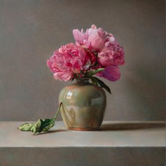 Peonies in a green vase