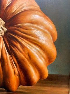 Orange Pumpkin oil on board Italian contemporary painter Gianluca Corona