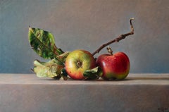 Natura morta di frutta con mele rosse e verdi dell'artista italiano