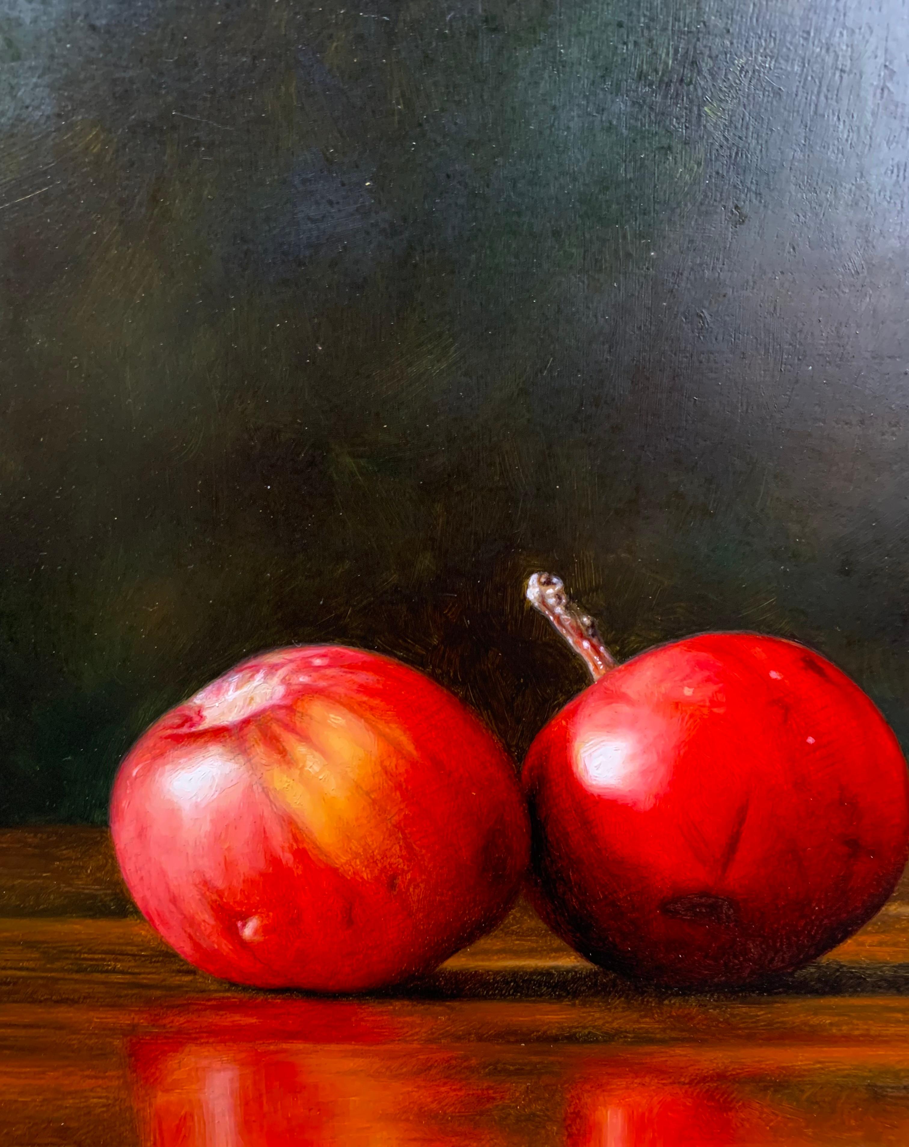 Nature morte de fruits rouges méditerranéens par le maître peintre italien - Réalisme Painting par Gianluca Corona