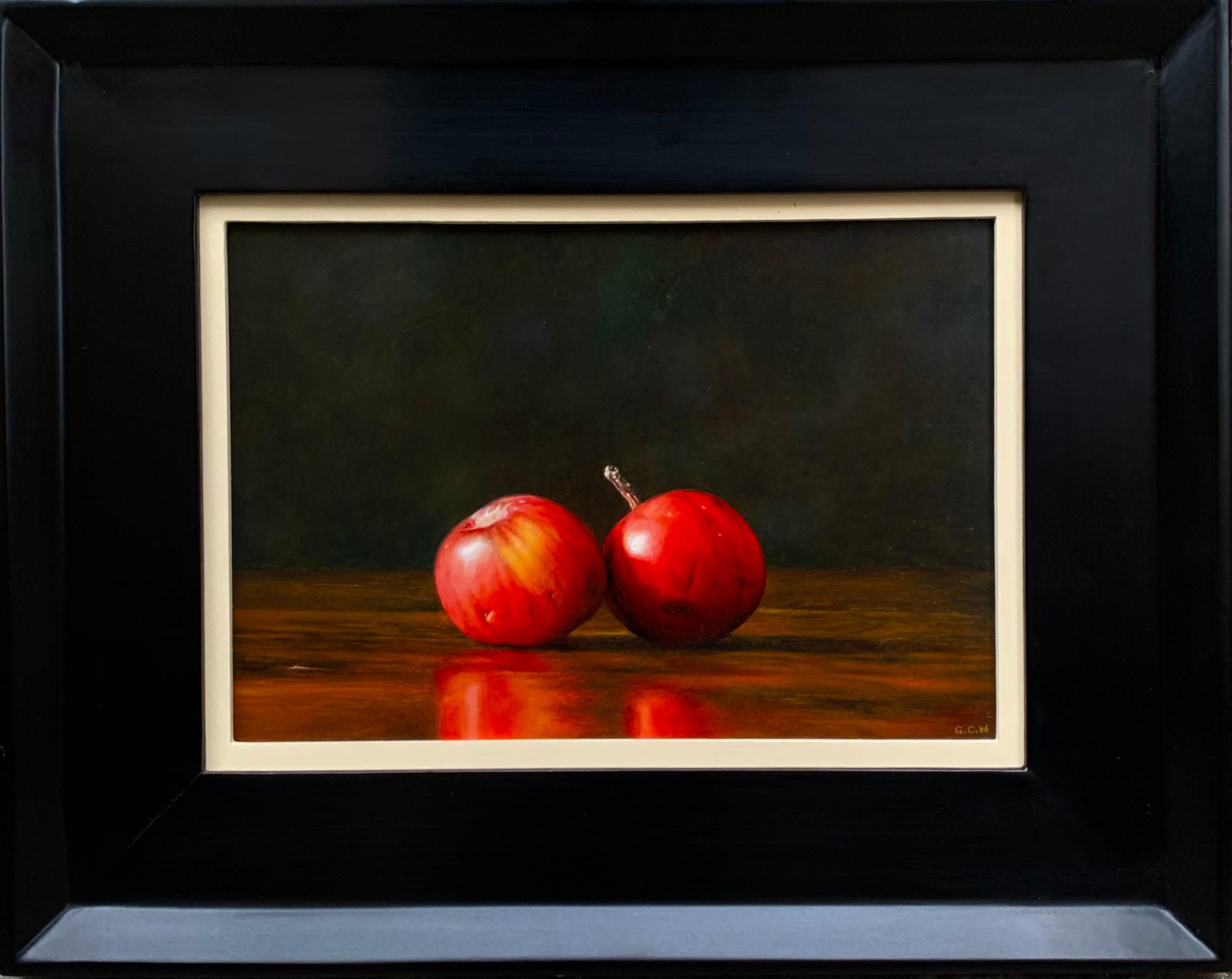 Gianluca Corona Still-Life Painting - Still life of mediterranean red fruit by master italian painter