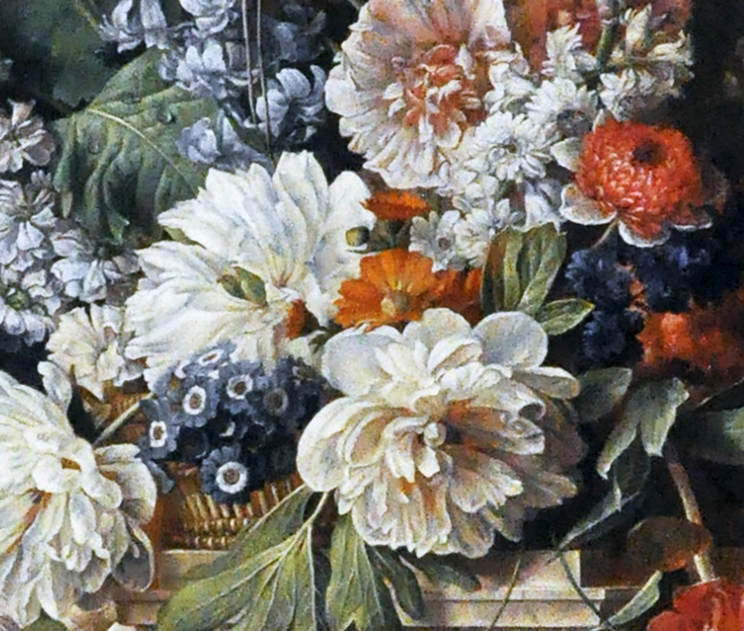 BOUQUET OF FLOWERS ON A COLUMN - Gianluca d'Este Italian oil on canvas painting - Old Masters Painting by Gianluca D'Este