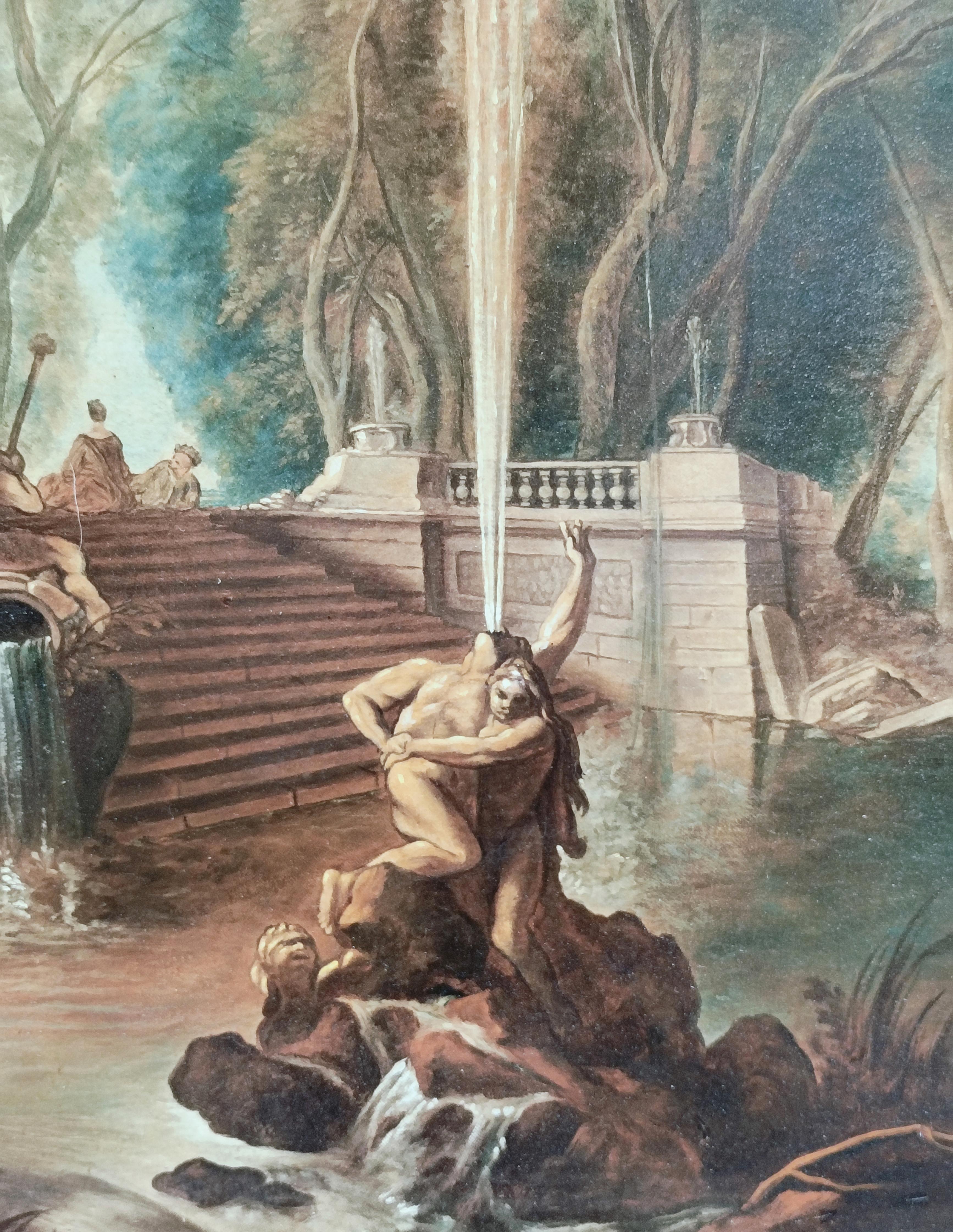 GIARDINO ITALIANO - Gianluca D'Este - Scuola Italiana Pittura Olio su Tela in vendita 10