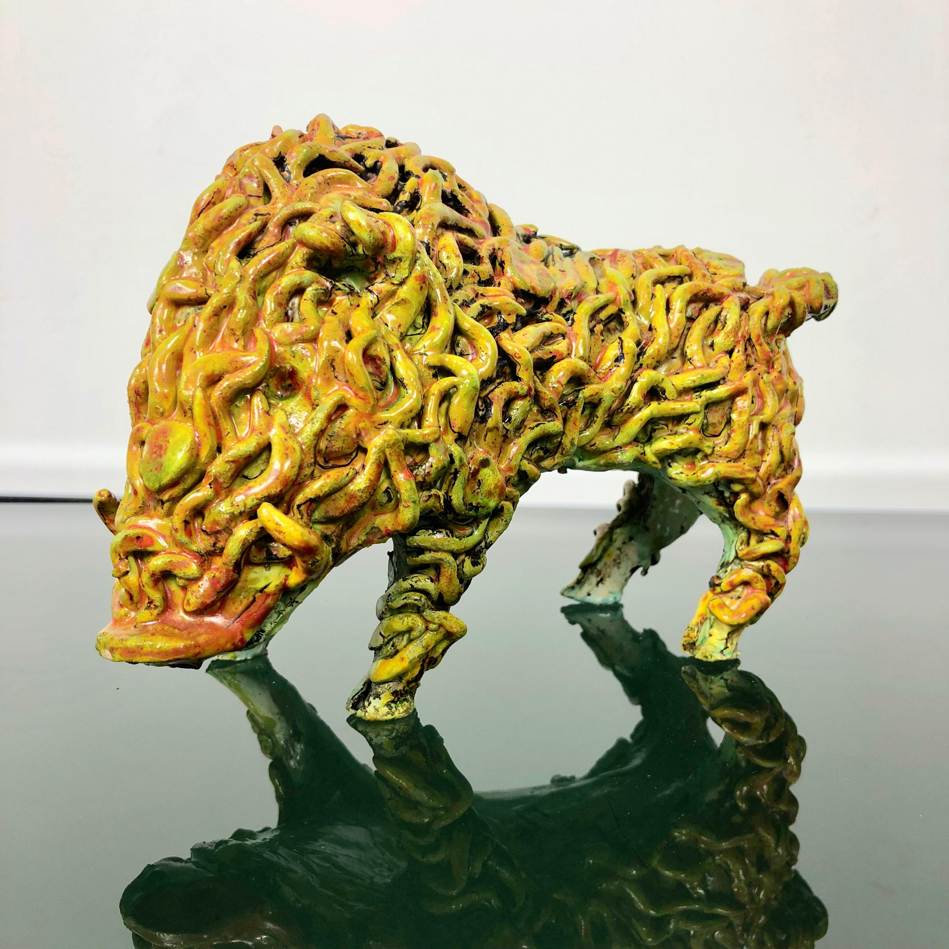 Mid-Century Modern Gianluigi Mele Ceramic Boar Animal Sculpture, Italy, Sardinia, 1970s For Sale