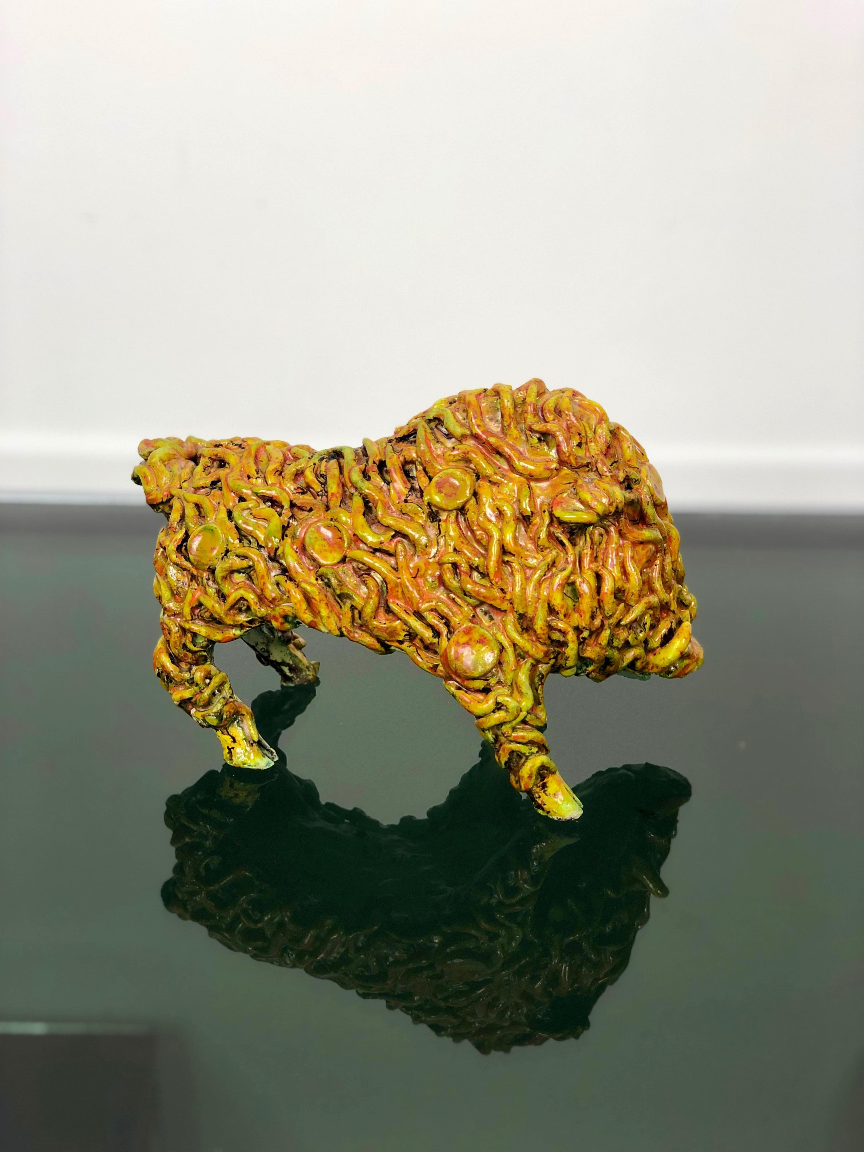 Italian Gianluigi Mele Ceramic Boar Animal Sculpture, Italy, Sardinia, 1970s For Sale