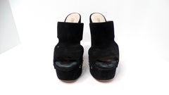 Gianmarco Lorenzi Sandalias de plataforma de ante negro