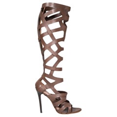 Gianmarco Lorenzi Botas de jaula con puntera abierta marrones Talla IT 38