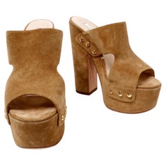 Gianmarco Lorenzi Plateausandalen aus braunem Wildleder