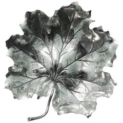 Gianmaria Buccellati 20th Century Engraved Sterling Silver Geranium Leaf, 1980s