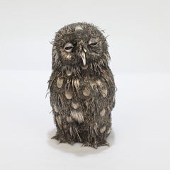 Gianmaria Buccellati 800 Silver Sculpture of a Fledgling or Baby Owl