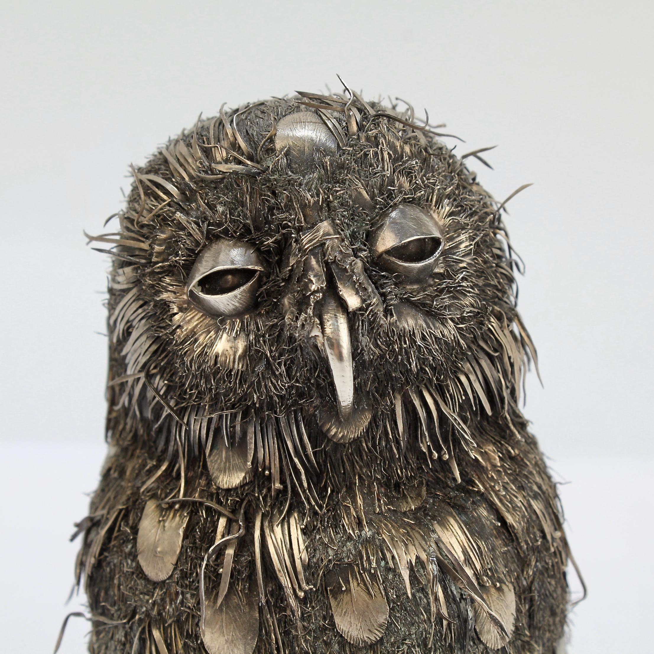 Gianmaria Buccellati 800 Silver Sculpture of a Fledgling or Baby Owl 4