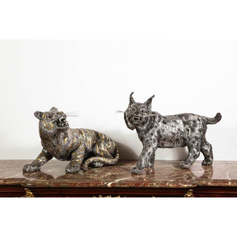 Gianmaria Buccellati, a Rare and Exceptional Italian Silver Bobcat For Sale 14
