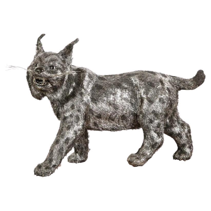 Gianmaria Buccellati, a Rare and Exceptional Italian Silver Bobcat For Sale