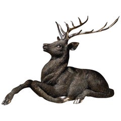 Vintage Gianmaria Buccellati, a Rare and Exceptional Italian Silver Deer Stag