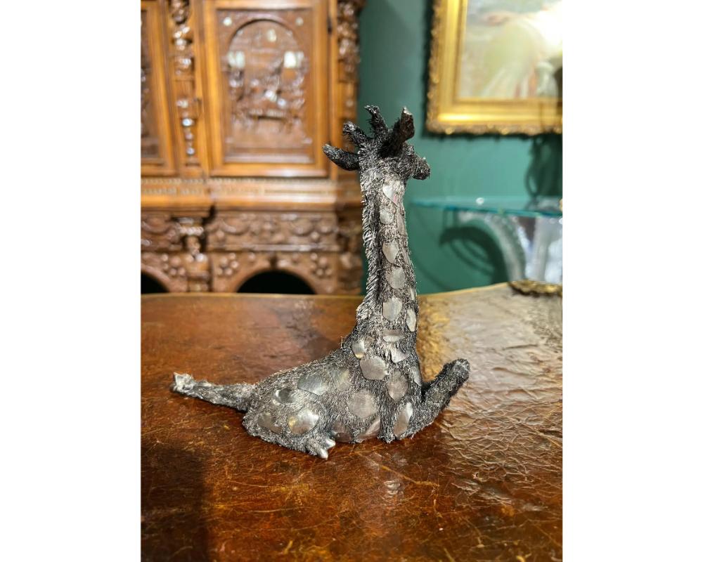 Gianmaria Buccellati, ein italienisches Silbermöbelmodell einer Giraffenfigur (20. Jahrhundert) im Angebot