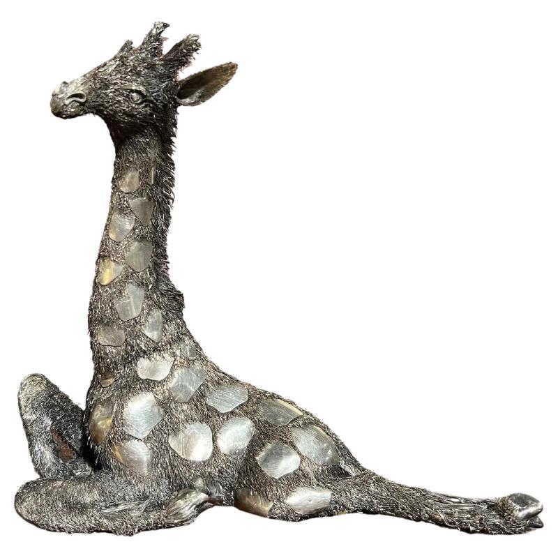 Gianmaria Buccellati, ein italienisches Silbermöbelmodell einer Giraffenfigur im Angebot