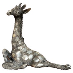Vintage Gianmaria Buccellati, an Italian Silver Furry Model of a Giraffe